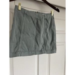 Newbury Kustom Womens Skirt, Size M Green Denim, Stretchy, Zipper Close, Mini